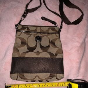 Coach Brown and Tan Crossbody Bag